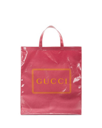Borsa shopping in pelle fucsia di Gucci