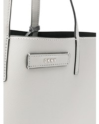 Borsa shopping in pelle grigia di DKNY