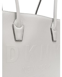 Borsa shopping in pelle grigia di DKNY