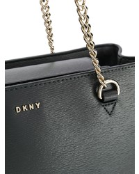 Borsa shopping in pelle grigio scuro di DKNY