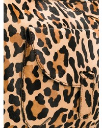 Borsa shopping in pelle leopardata marrone chiaro di P.A.R.O.S.H.