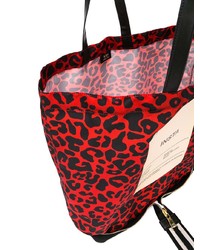 Borsa shopping in pelle leopardata rossa di N°21