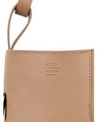 Borsa shopping in pelle marrone chiaro di Atp Atelier