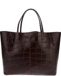 Borsa shopping in pelle marrone scuro di Givenchy