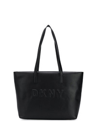 Borsa shopping in pelle nera di DKNY