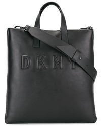 Borsa shopping in pelle nera di DKNY