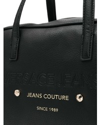 Borsa shopping in pelle nera di Versace Jeans