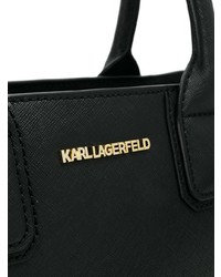 Borsa shopping in pelle nera di Karl Lagerfeld