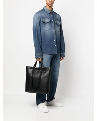 Borsa shopping in pelle nera di Calvin Klein Jeans