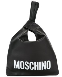 Borsa shopping in pelle nera di Moschino