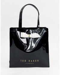 Borsa shopping in pelle nera di Ted Baker