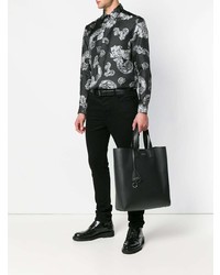 Borsa shopping in pelle nera di Versace Collection