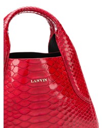 Borsa shopping in pelle rossa di Lanvin
