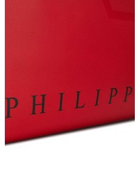Borsa shopping in pelle rossa di Philipp Plein