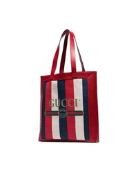 Borsa shopping in pelle rossa di Gucci