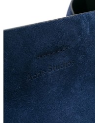 Borsa shopping in pelle scamosciata blu scuro di Acne Studios