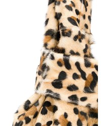 Borsa shopping in pelle scamosciata leopardata marrone di Simonetta Ravizza