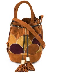 Borsa shopping in pelle scamosciata patchwork terracotta di See by Chloe