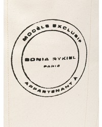 Borsa shopping in pelle stampata beige di Sonia Rykiel