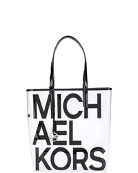 Borsa shopping in pelle stampata bianca di MICHAEL Michael Kors