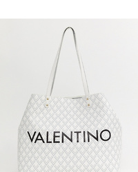 Borsa shopping in pelle stampata bianca di Valentino by Mario Valentino