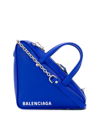 Borsa shopping in pelle stampata blu di Balenciaga
