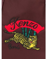 Borsa shopping in pelle stampata bordeaux di Kenzo