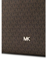 Borsa shopping in pelle stampata marrone scuro di MICHAEL Michael Kors