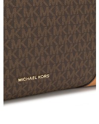 Borsa shopping in pelle stampata marrone scuro di MICHAEL Michael Kors