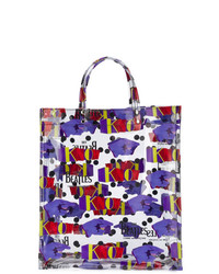 Borsa shopping in pelle stampata multicolore di The Beatles X Comme Des Garçons