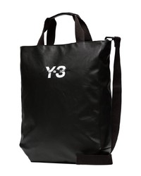 Borsa shopping in pelle stampata nera e bianca di Y-3