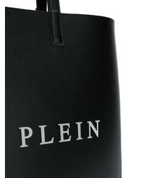 Borsa shopping in pelle stampata nera e bianca di Philipp Plein