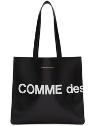 Borsa shopping in pelle stampata nera e bianca di Comme des Garcons Wallets
