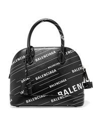Borsa shopping in pelle stampata nera di Balenciaga