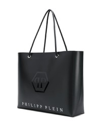 Borsa shopping in pelle stampata nera di Philipp Plein