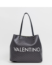 Borsa shopping in pelle stampata nera di Valentino by Mario Valentino