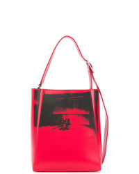 Borsa shopping in pelle stampata rossa di Calvin Klein 205W39nyc