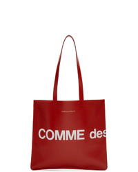 Borsa shopping in pelle stampata rossa di Comme des Garcons Wallets