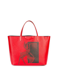 Borsa shopping in pelle stampata rossa di Givenchy