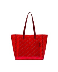 Borsa shopping in pelle stampata rossa di Stella McCartney