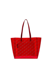 Borsa shopping in pelle stampata rossa di Stella McCartney