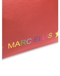 Borsa shopping in pelle stampata rossa di Marc Ellis