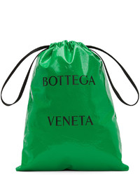 Borsa shopping in pelle verde di Bottega Veneta