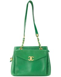 Borsa shopping in pelle verde di Chanel