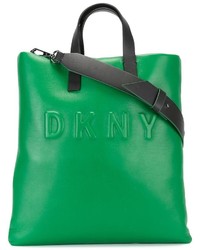 Borsa shopping in pelle verde di DKNY