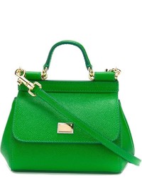 Borsa shopping in pelle verde di Dolce & Gabbana