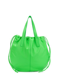 Borsa shopping in pelle verde di Victoria Beckham