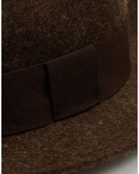Borsalino di lana marrone scuro di Catarzi