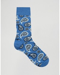 Calzini con stampa cachemire blu di Happy Socks