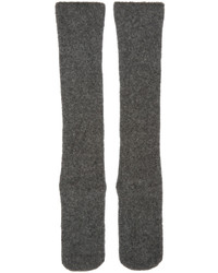 Calzini di lana lavorati a maglia grigio scuro